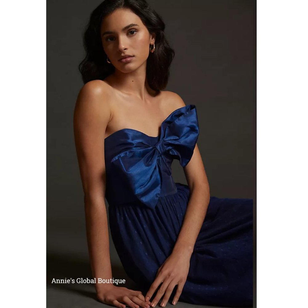 RARE NWT ANTHROPOLOGIE HUTCH Tulle Bow-Tie Midi Dress. - Picture 6 of 16